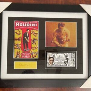 Harry Houdini Repligraph Framed Display – Vintage Poster, Photo, Ticket